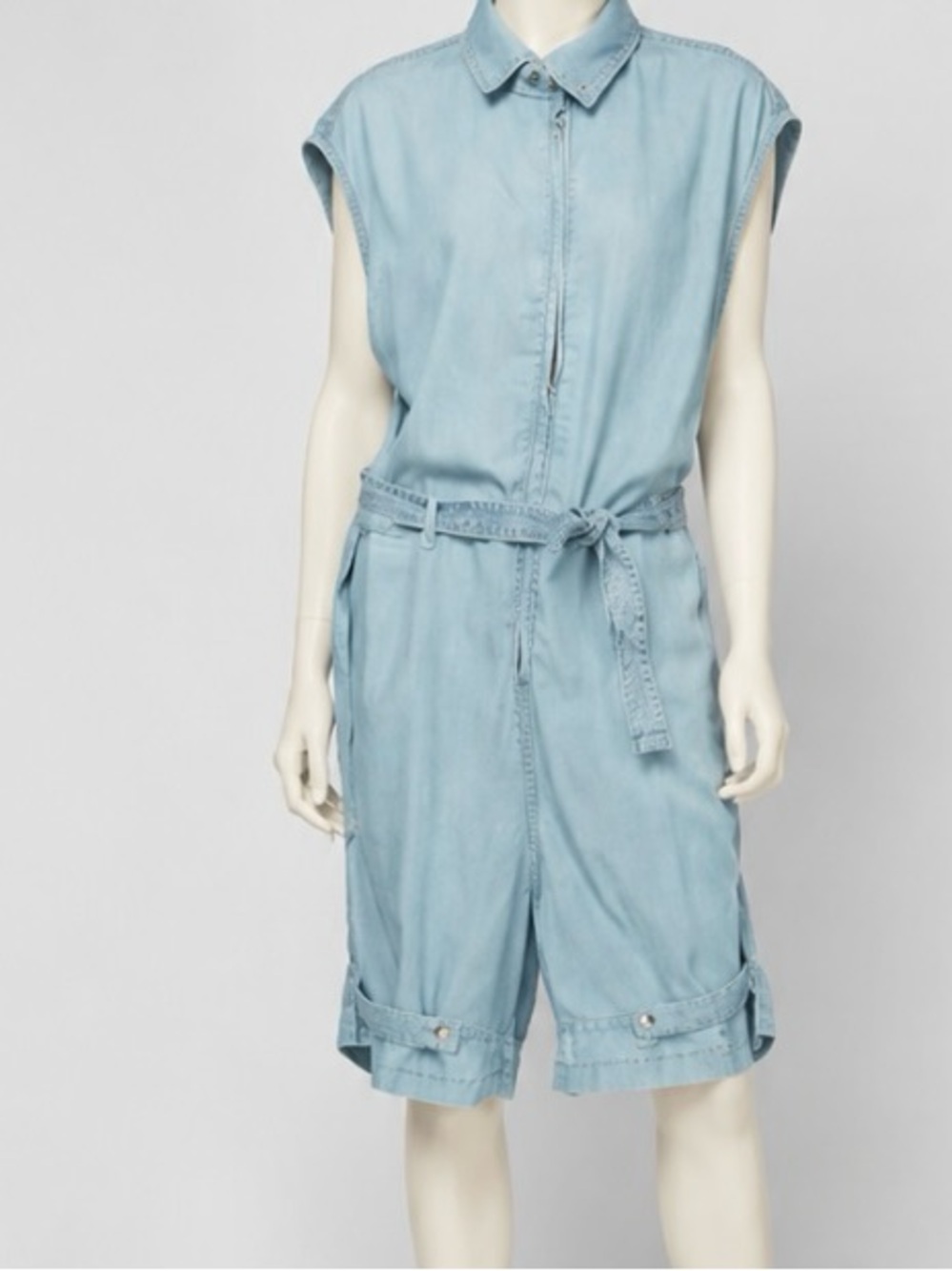 Diesel  over size  Blue Denim Shorts Romper with Tie Waist